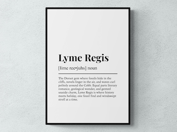 Lyme Regis Funny Dictionary Definition Dorset Fossil Gift Print