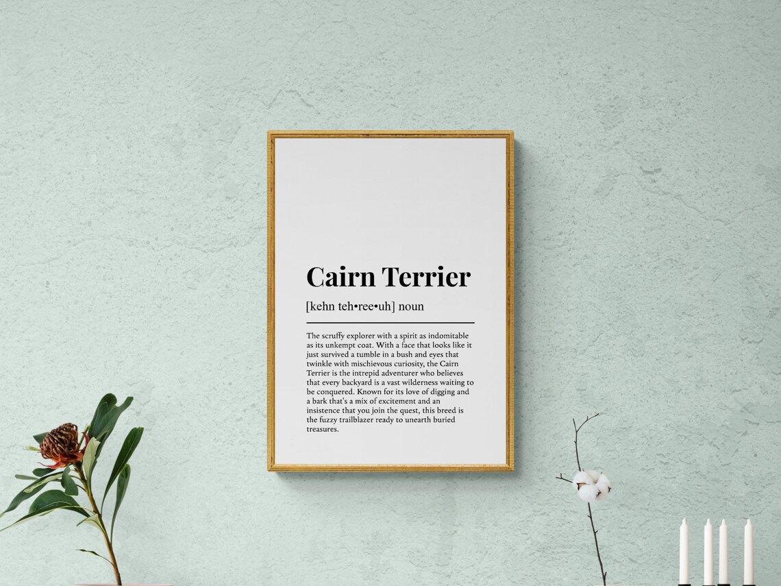 Cairn Terrier Funny Dictionary Definition Small Dog Breed Gift Poster - Image 2