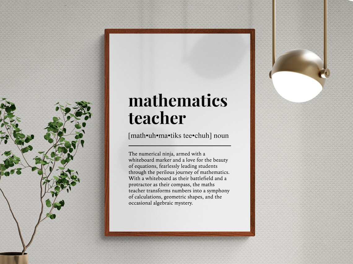 Mathematics Teacher Funny Definition Art Print - Image 3