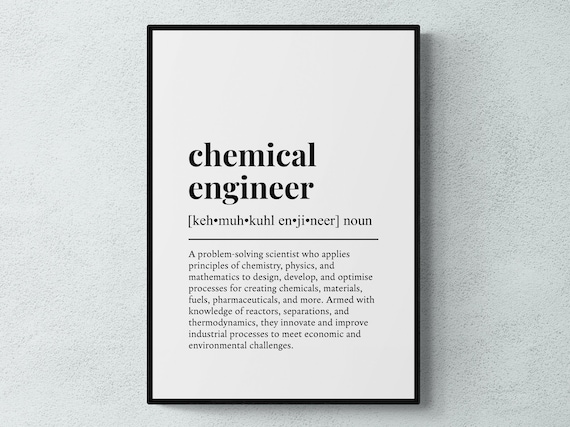Chemical Engineer Funny Definition Job Work Gift Wall Art Print