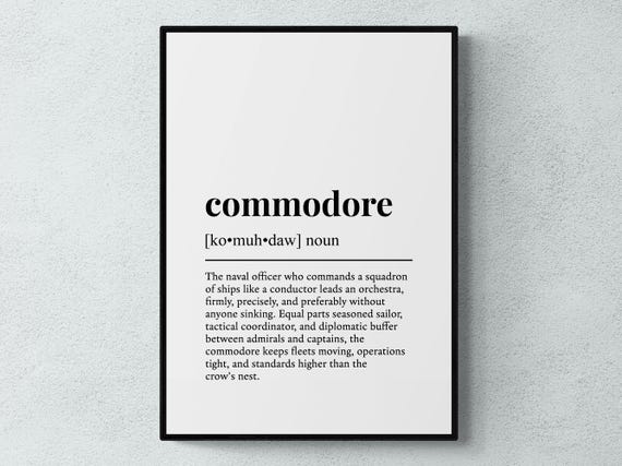 Commodore Funny Definition Job Work Gift Wall Art Print