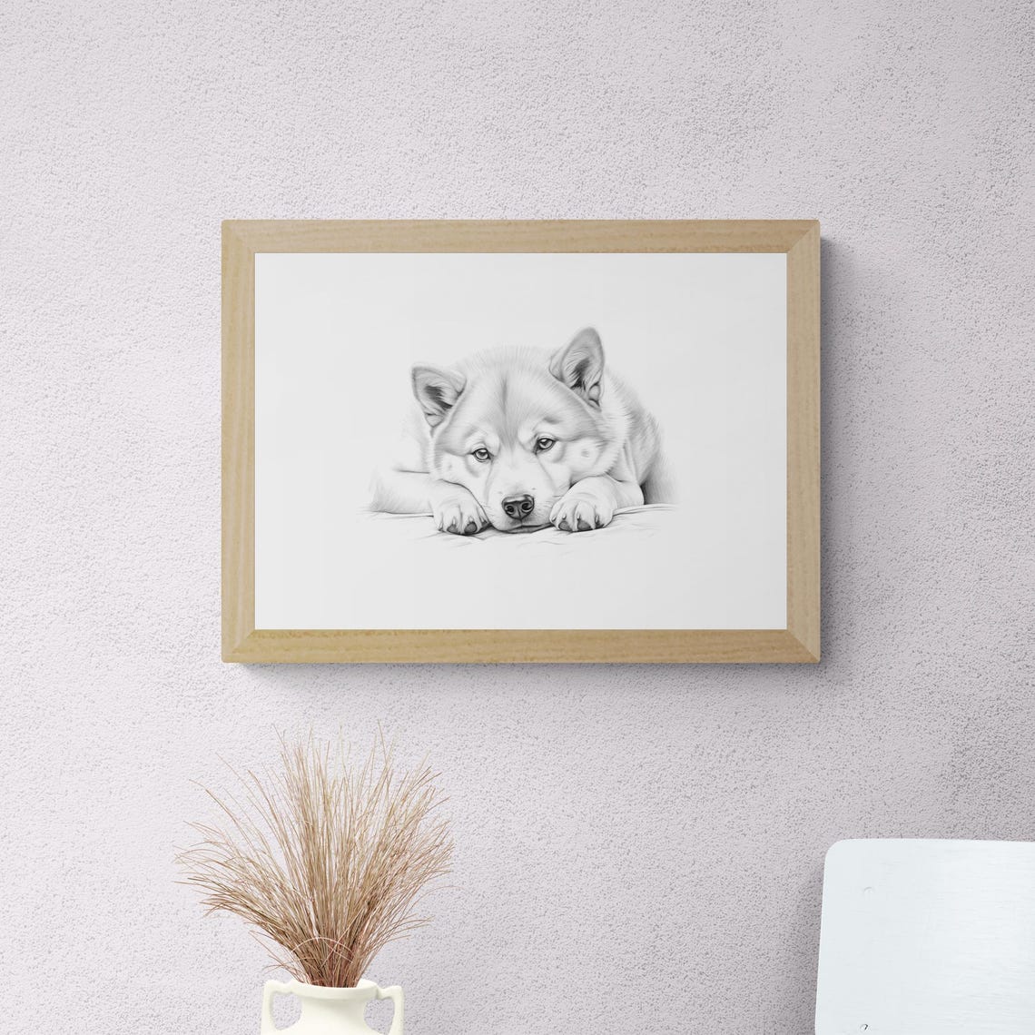 Shiba Inu Print Cute Dog Vintage Print Dog Sketch Farmhouse Decor Shiba Inu Gifts - Image 2