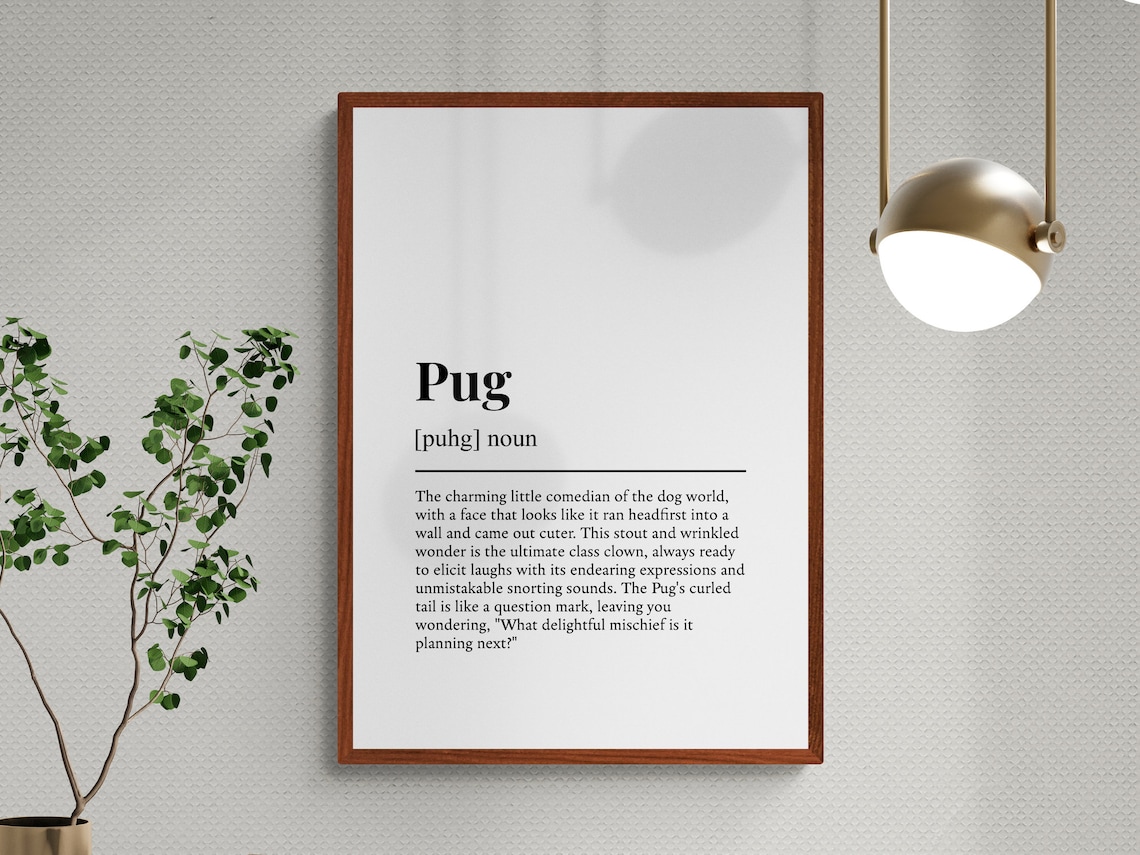 Pug Funny Definition Dog Poster Print, Pet Humor Art - Image 3