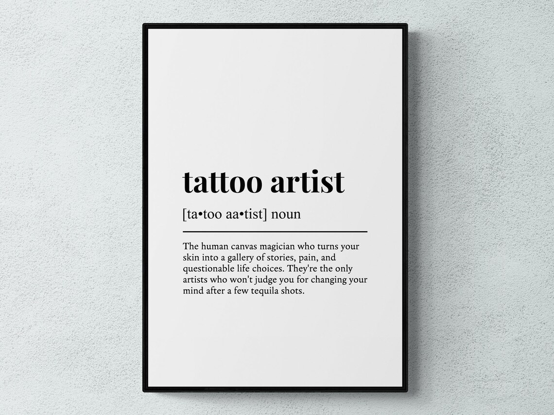 Tattoo Artist Funny Definition Wall Art Print