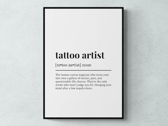 Tattoo Artist Funny Definition Wall Art Print