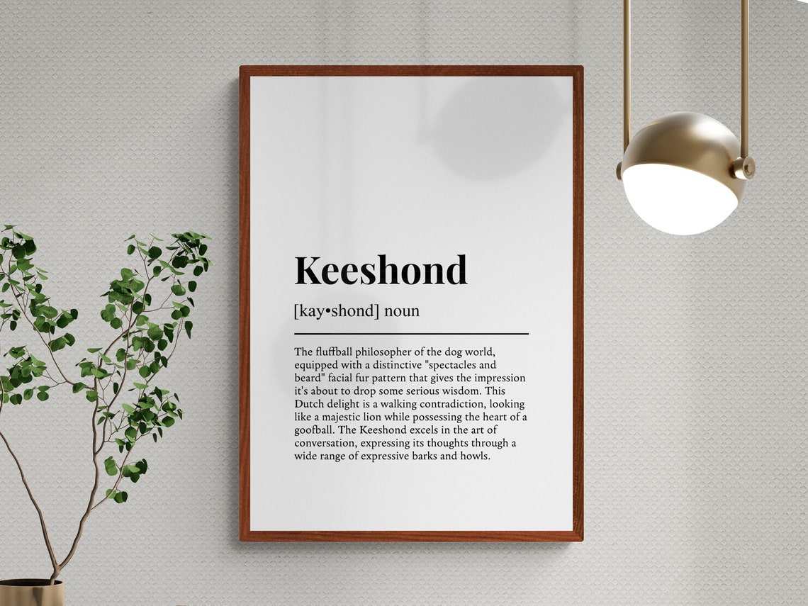 Keeshond Dog Breed Dictionary Definition Print Funny Gift Decor - Image 3