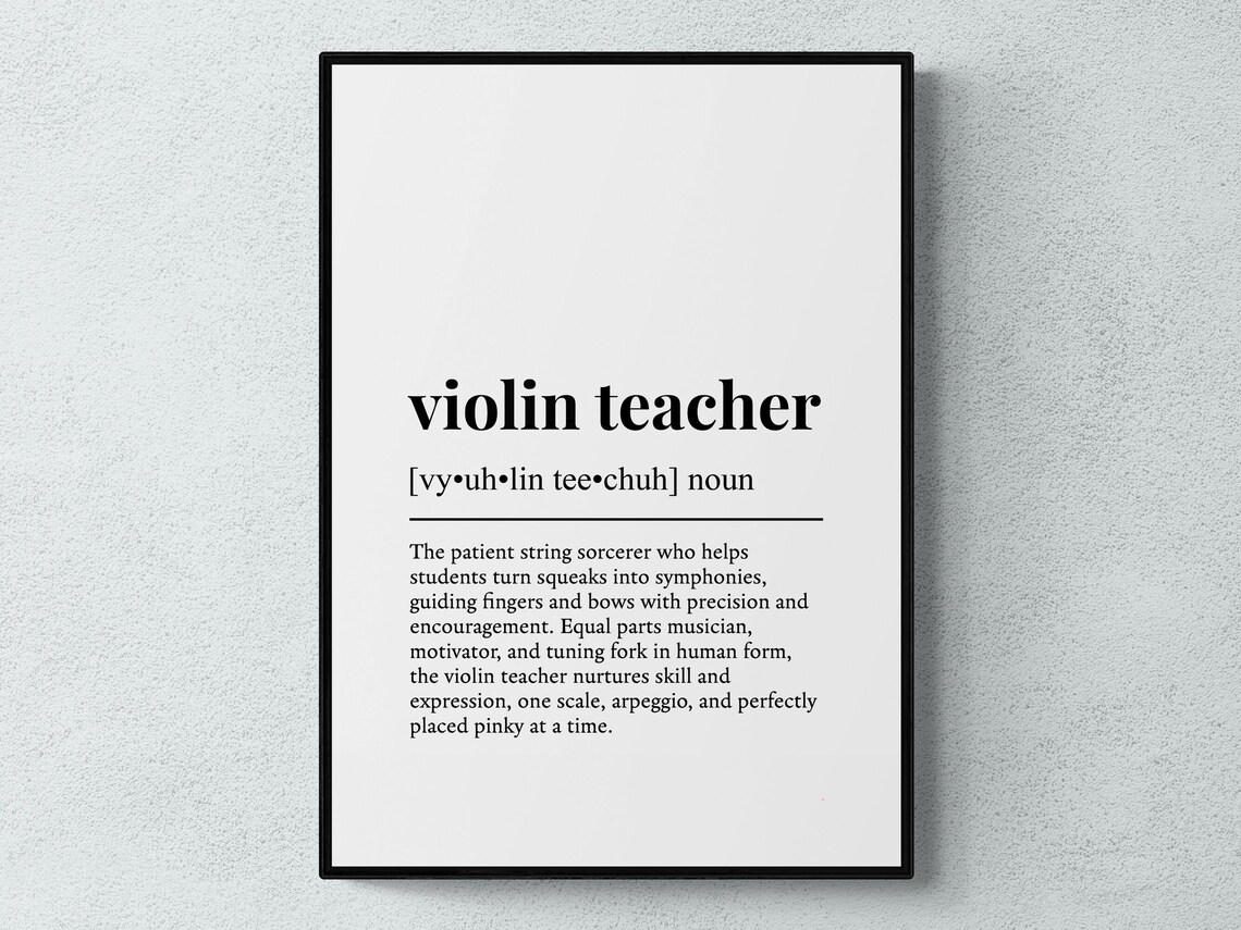Violin Teacher Funny Definition Job Work Gift Wall Art Print