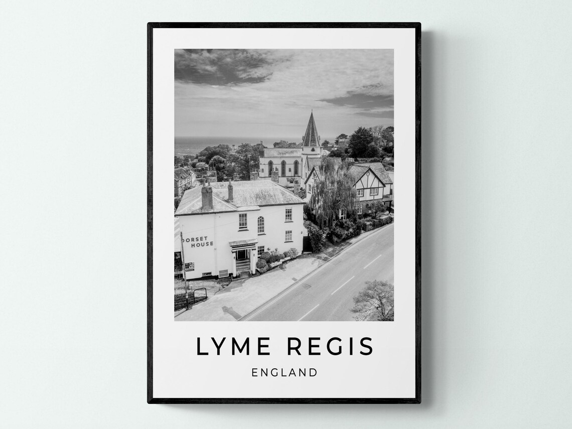 Lyme Regis Dorset England Old Town Church Spire Coast View Poster