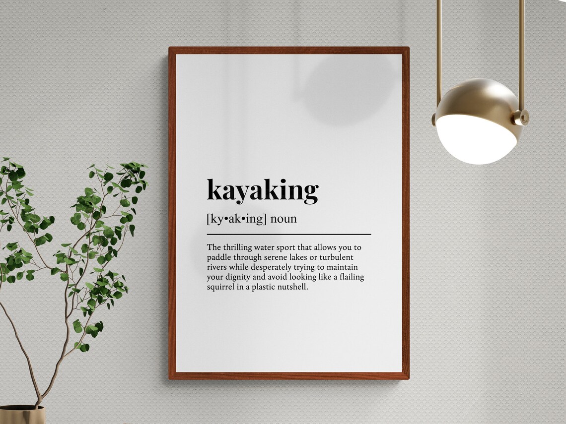 Kayaking Funny Definition Poster, Humor Wall Art - Image 3