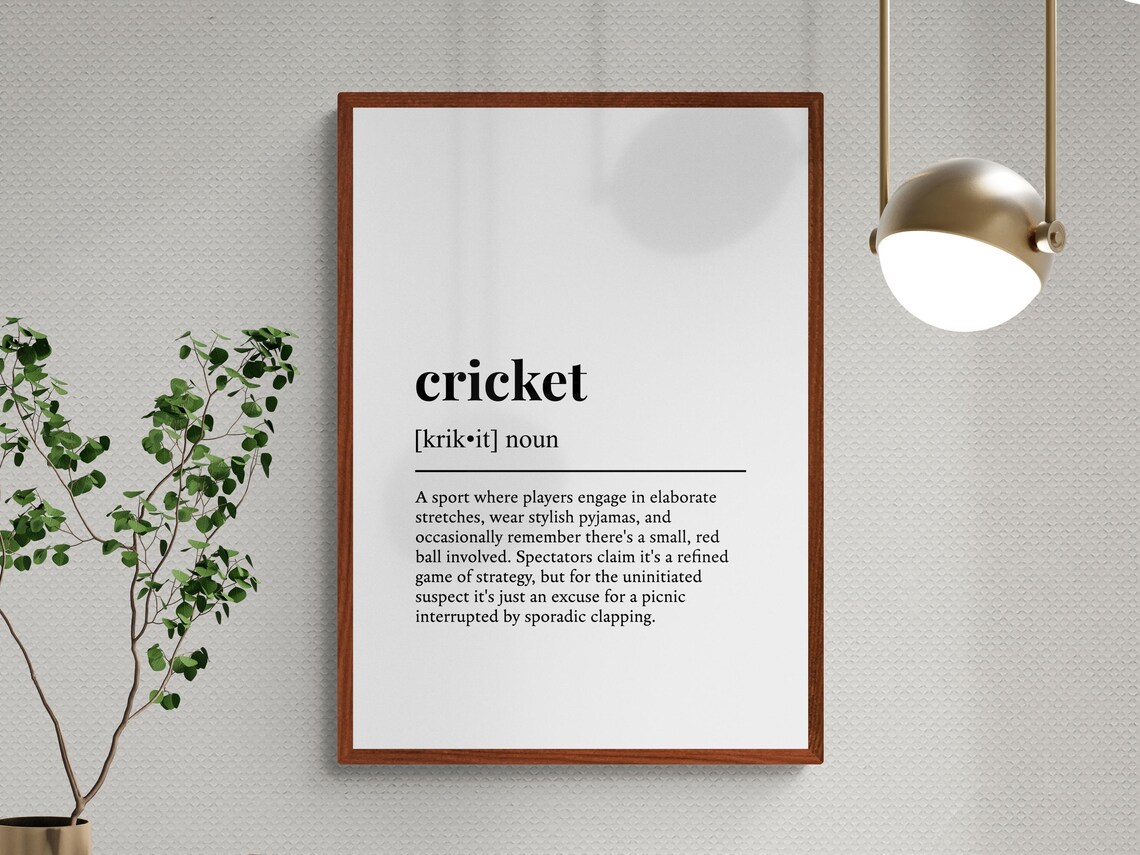 Cricket Funny Definition Poster Print, Game Room - Image 3