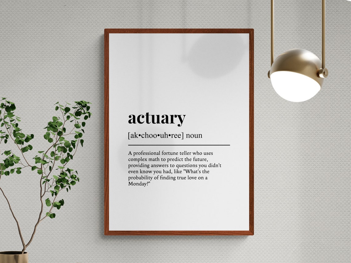 Actuary Funny Dictionary Definition Typography Word Art Gift Poster - Image 3