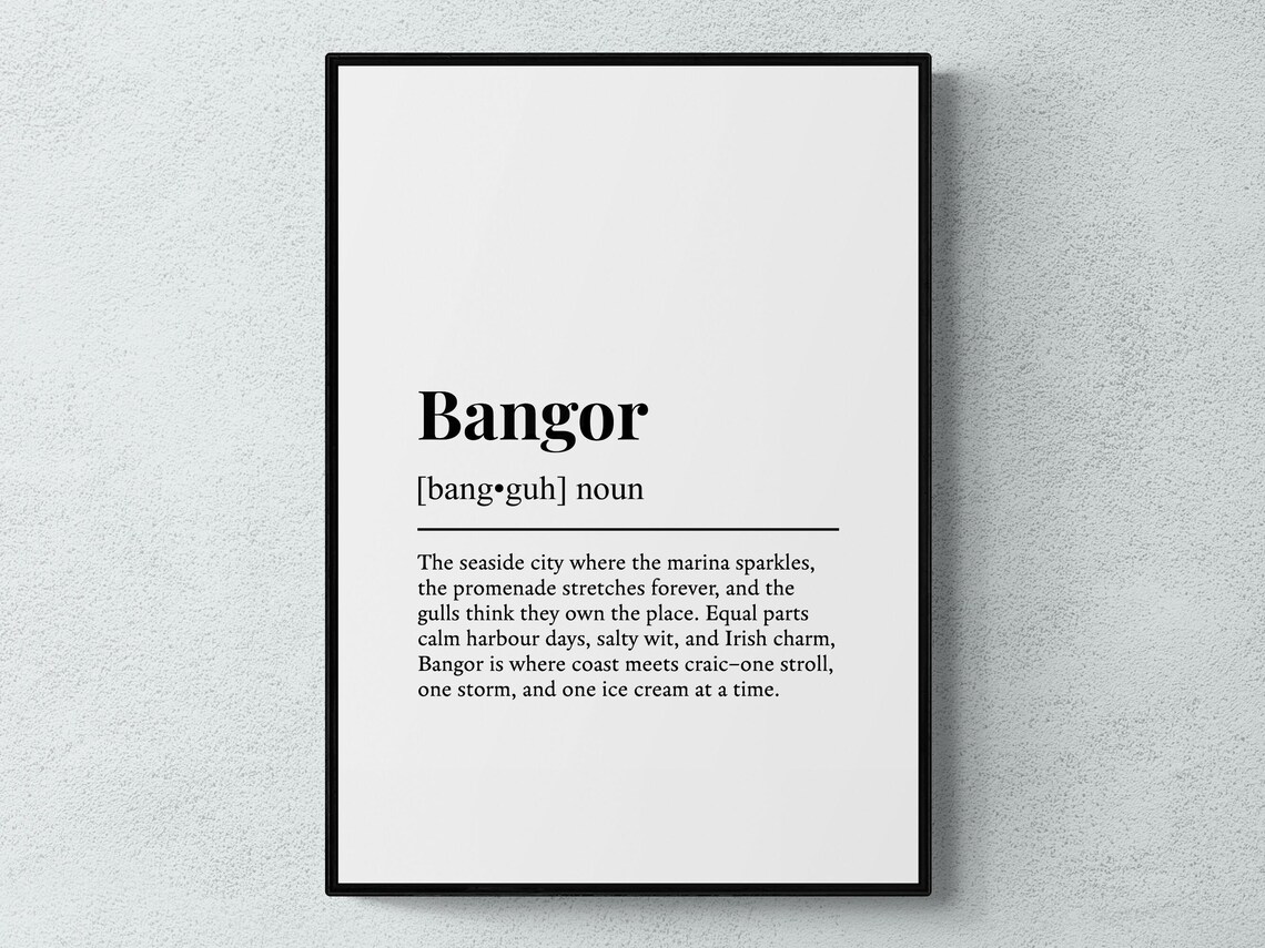 Bangor Funny Definition Northern Ireland Travel Poster