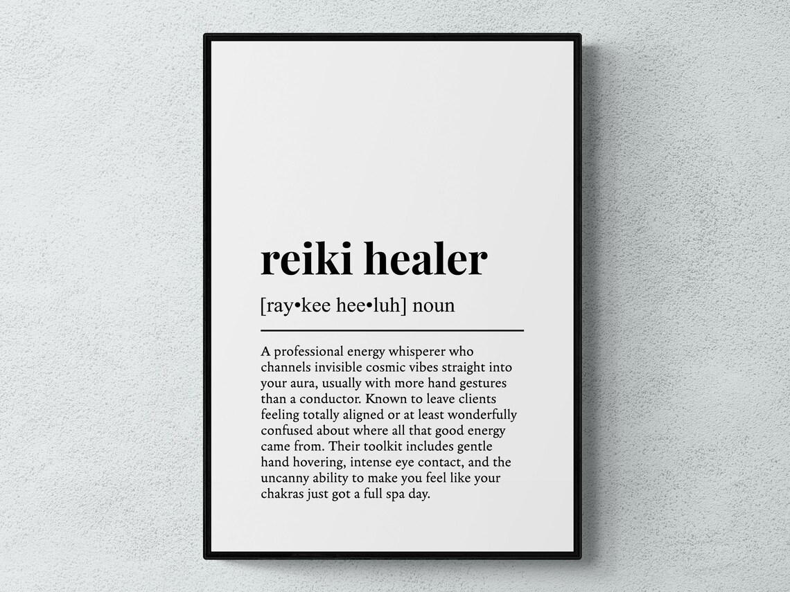 Reiki Healer Funny Definition Spiritual Job Gift Art Print
