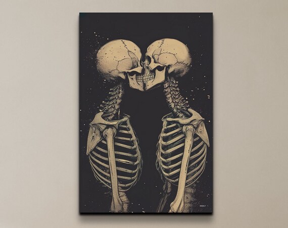 Romantic Skeleton Halloween Art Print