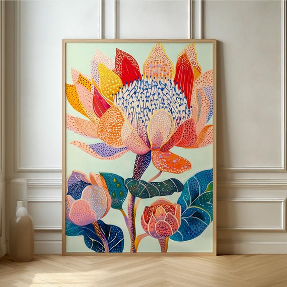 Protea Floral Art, Contemporary Botanical Poster