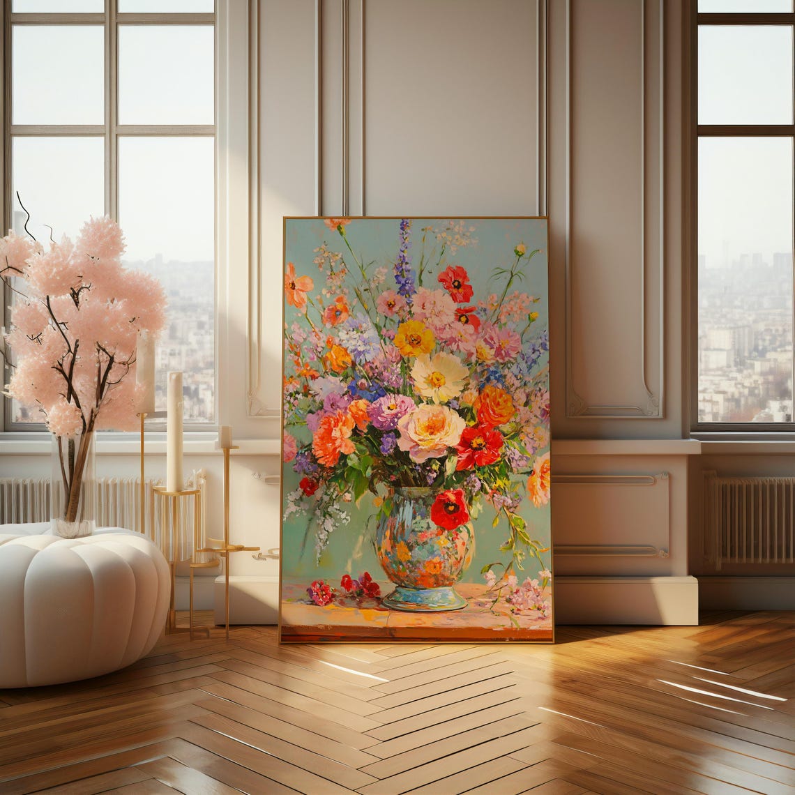 Impressionist Wildflower Bouquet In Vase Pastel Floral Art Poster - Image 4