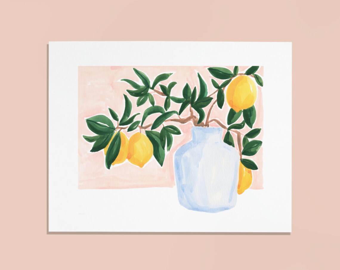 Lemon Tree Branch In A Vase II Art Print - Image 3