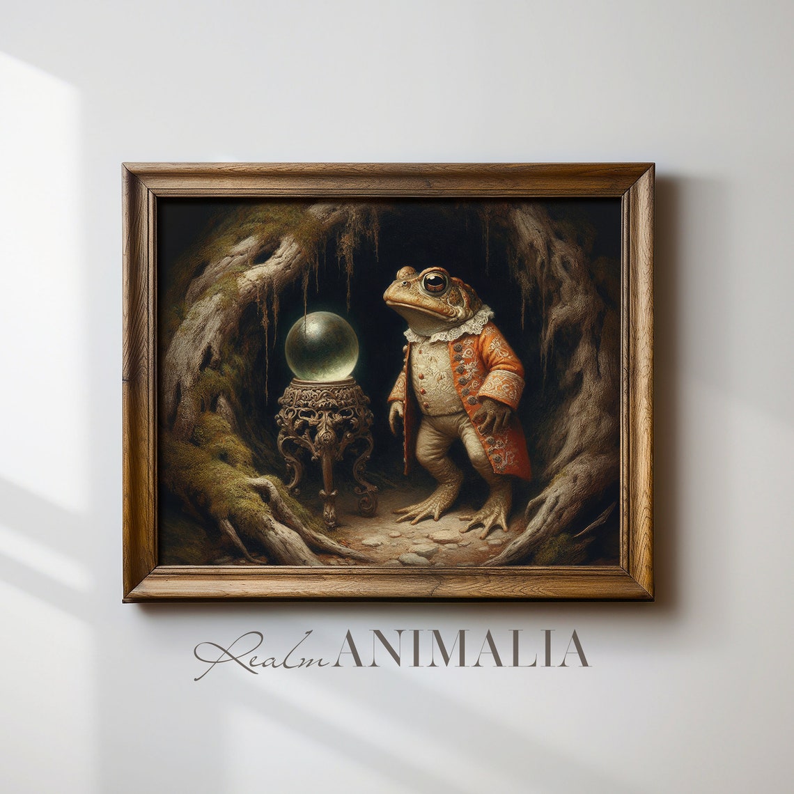 Toad With Crystal Ball In Grotto Moody Dark Fairytale Art Print - Image 4