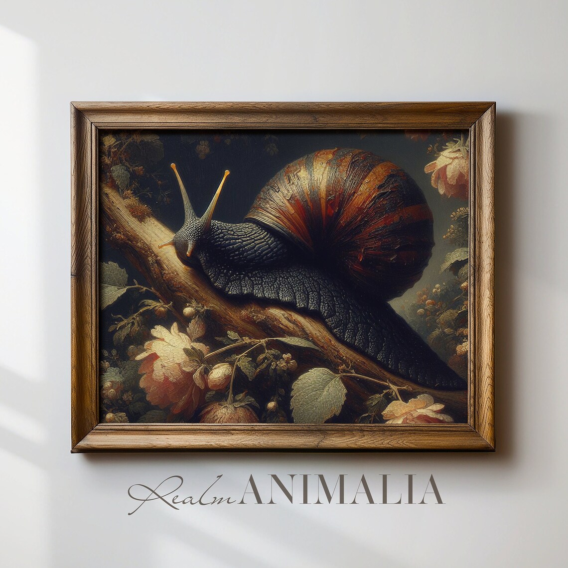 Vintage Snail Print, Moody Botanical Cottagecore - Image 4