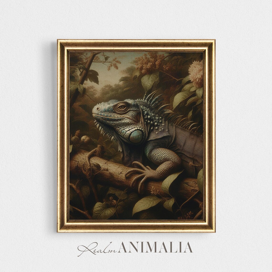 Iguana Vintage Reptile Botanical Wildlife Art Print - Image 4