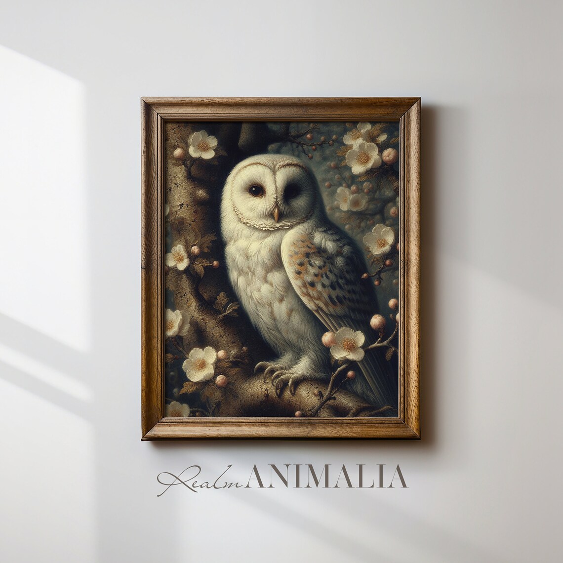 Moody White Owl Vintage Art Print, Cottagecore Decor - Image 4
