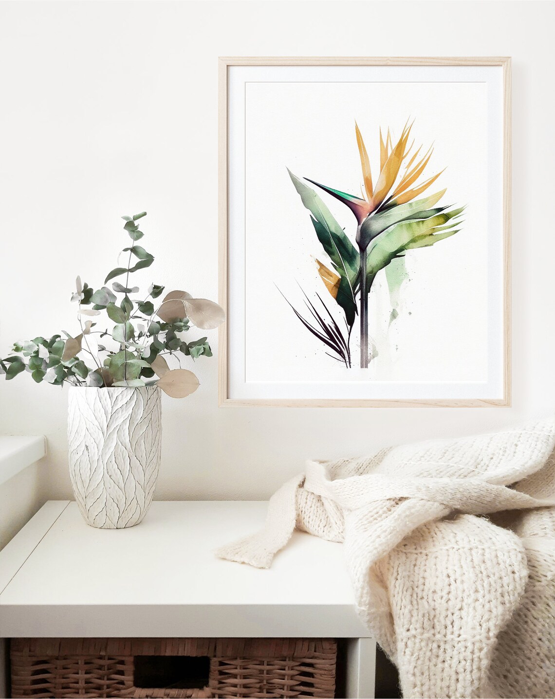 Bird Of Paradise Watercolor Art Print, Boho Minimalist - Image 2
