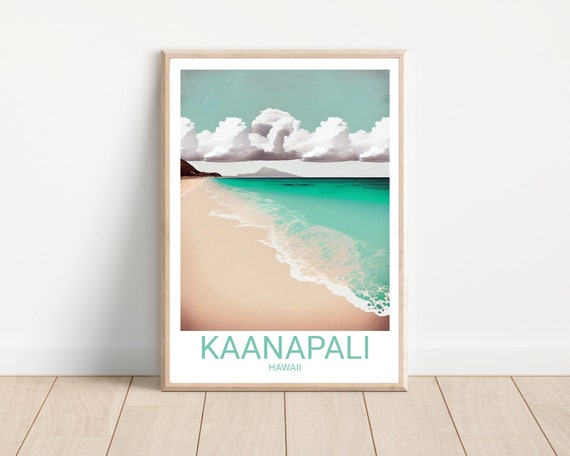 Kaanapali Maui Travel Print Hawaii Artwork Island Art Maui Poster Travel Poster Minimalist Art Boho Art Travel Artwork Maui Print