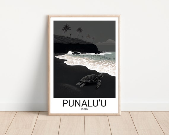 Punaluu Hawaii Travel Print Hawaii Artwork Island Art Hawaii Poster Travel Poster Minimalist Art Travel Artwork Punaluu Print