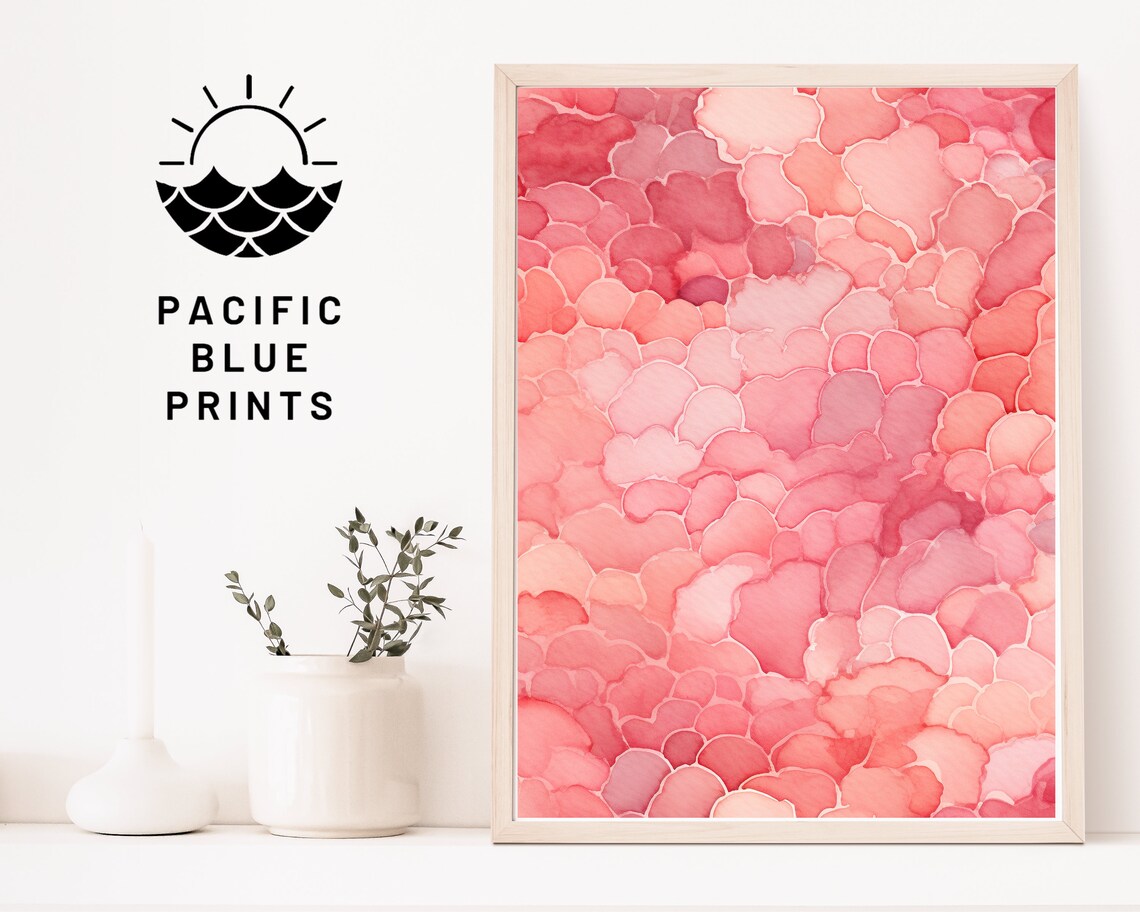 Coral Pattern Watercolor Art Print Coastal Decor Nautical Wall Decor Modern Sea Life Illustration - Image 4
