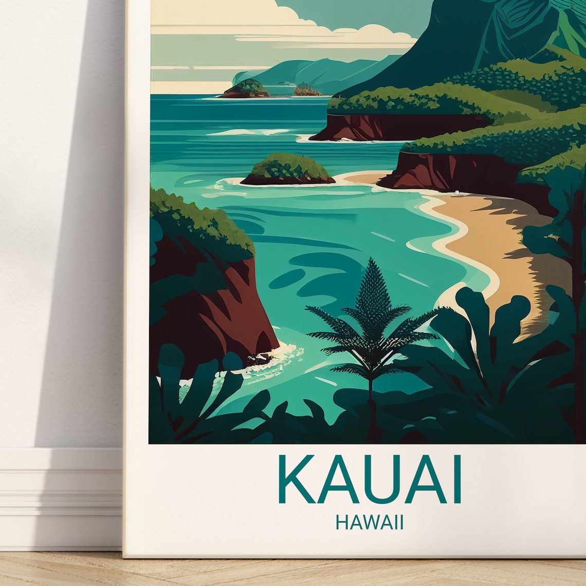 Kauai Hawaii Travel Poster, Minimal Art Print - Image 4
