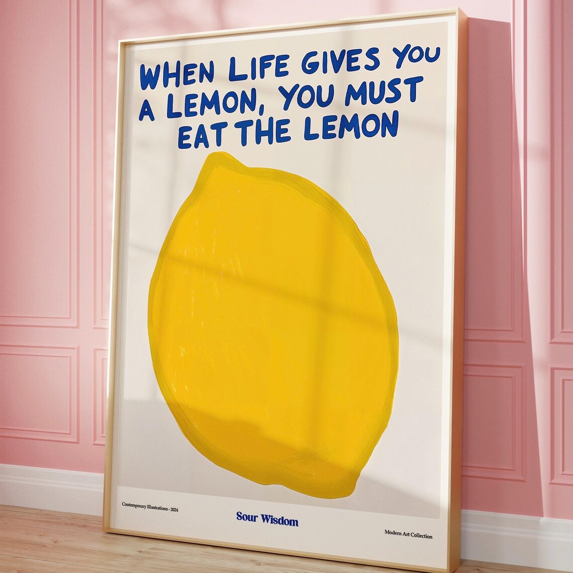 Lemon Kitchen Art Print, Colorful Wall Decor