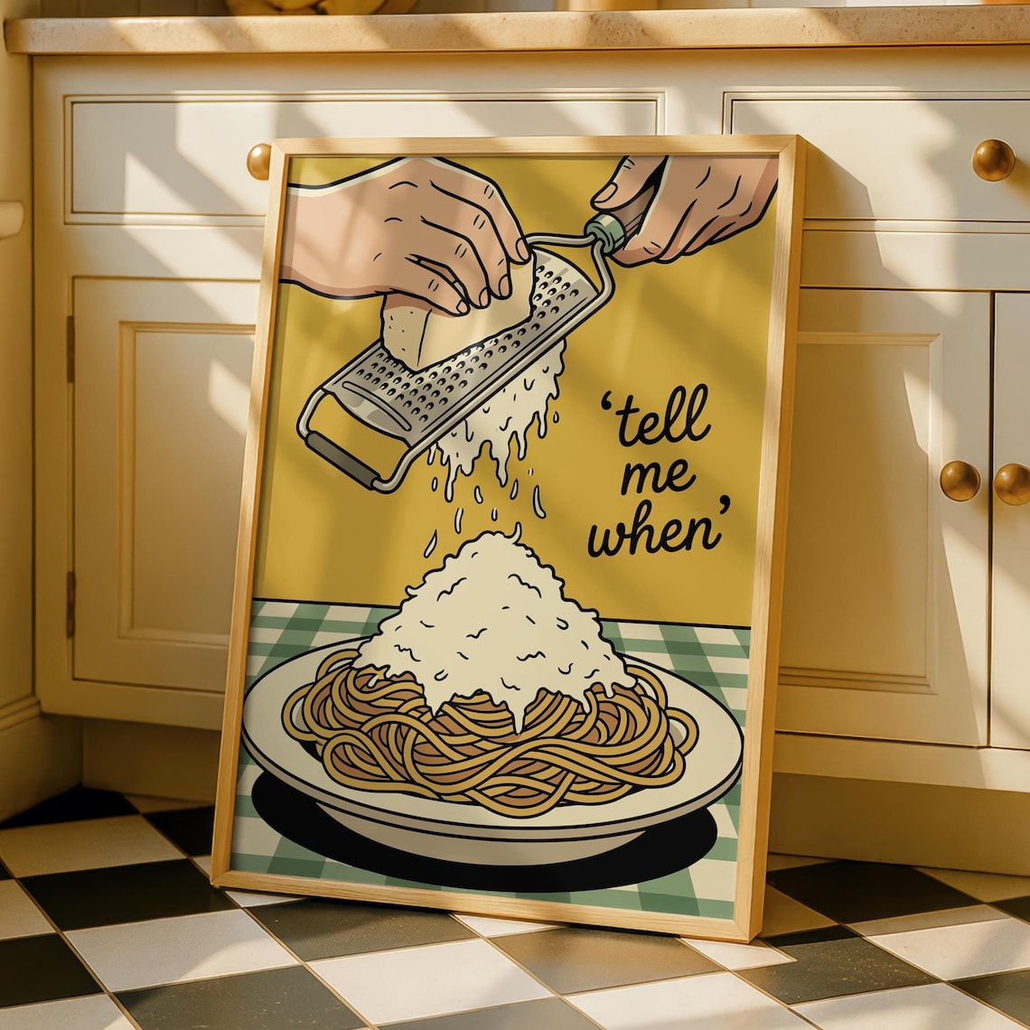 Pasta Night Kitchen Art Print, Funny Food Poster