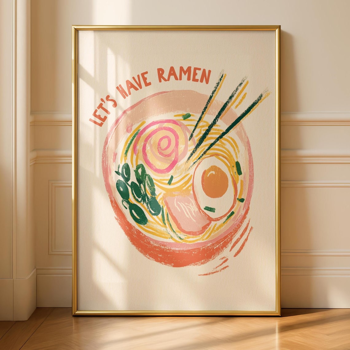Ramen Poster, Colorful Kitchen Wall Art Print