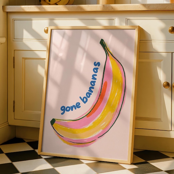 Colourful Banana Kitchen Art Print
