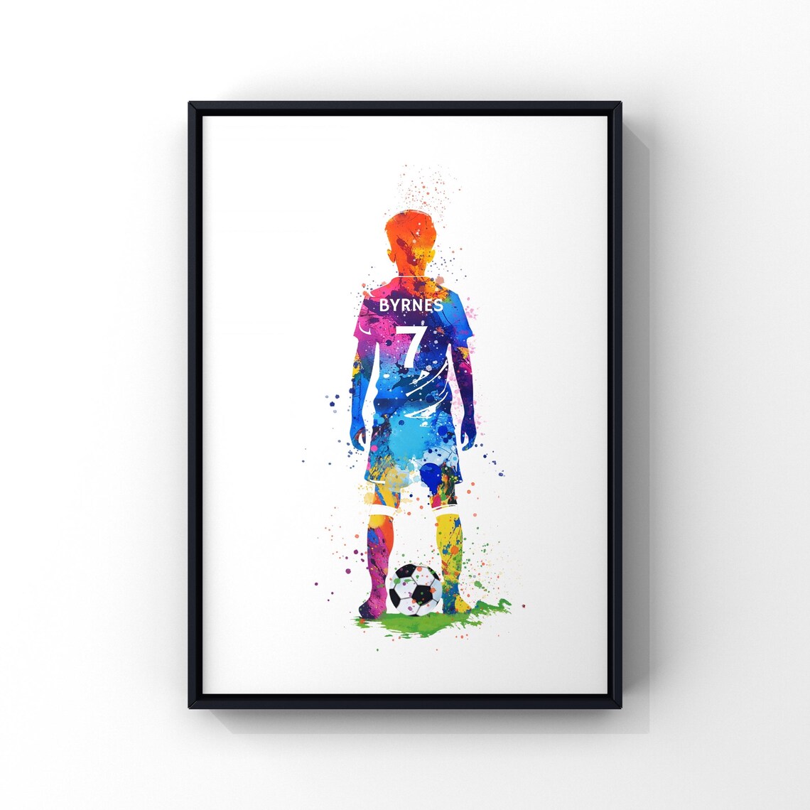 Personalized Football Art Print, Gift For Player