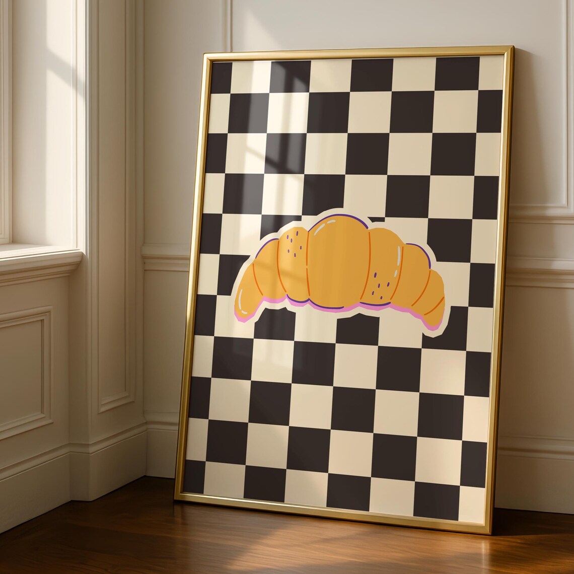 Croissant Kitchen Art Print, Cafe Breakfast Decor