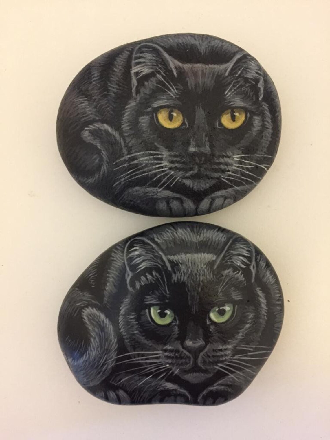 Black Cat Rock Art Painting, Animal Art Print - Image 3