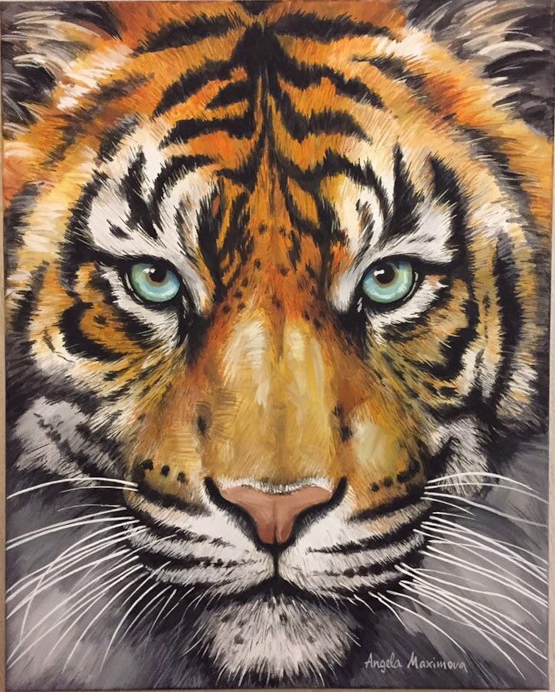 Tiger Painting Portrait, Wild Animal Art Print
