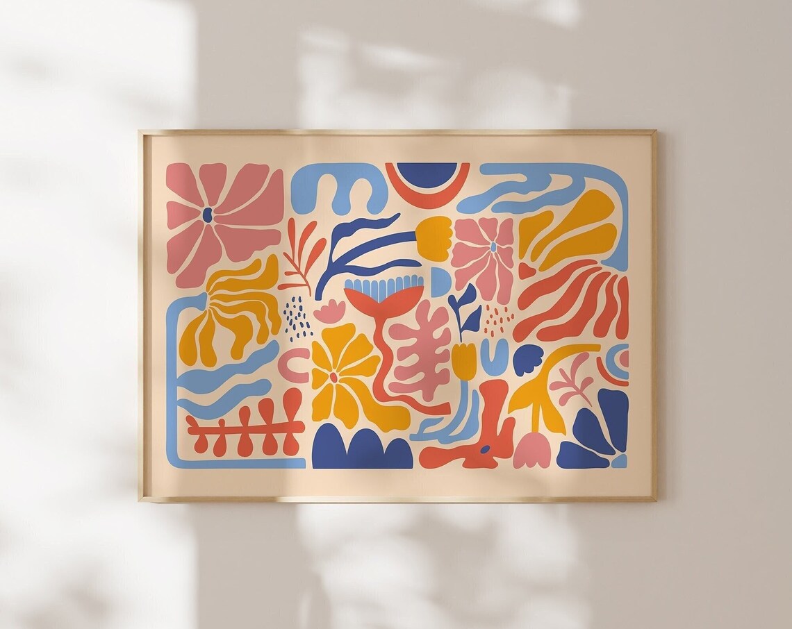 Botanical Retro Concept Abstract Art Print