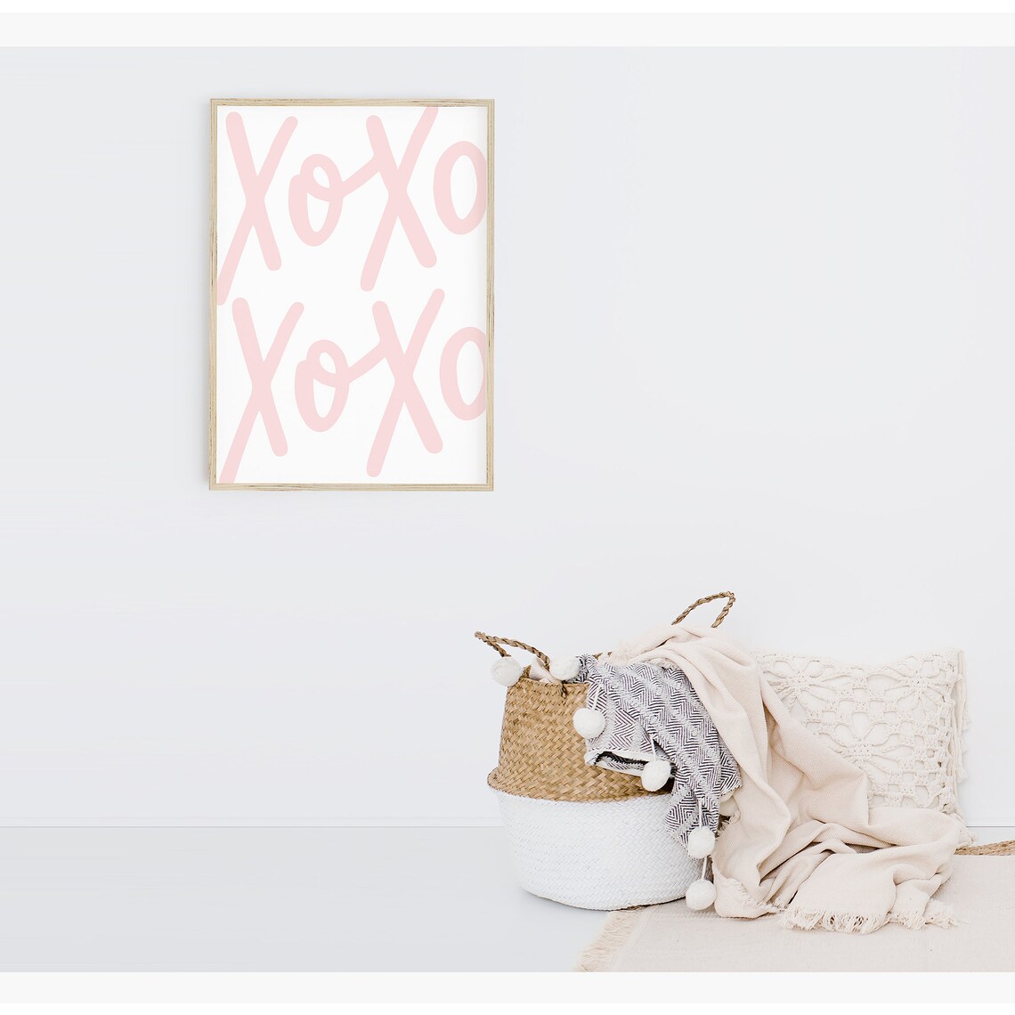 X And O Pink Valentine Print for Girl's Room - Image 2