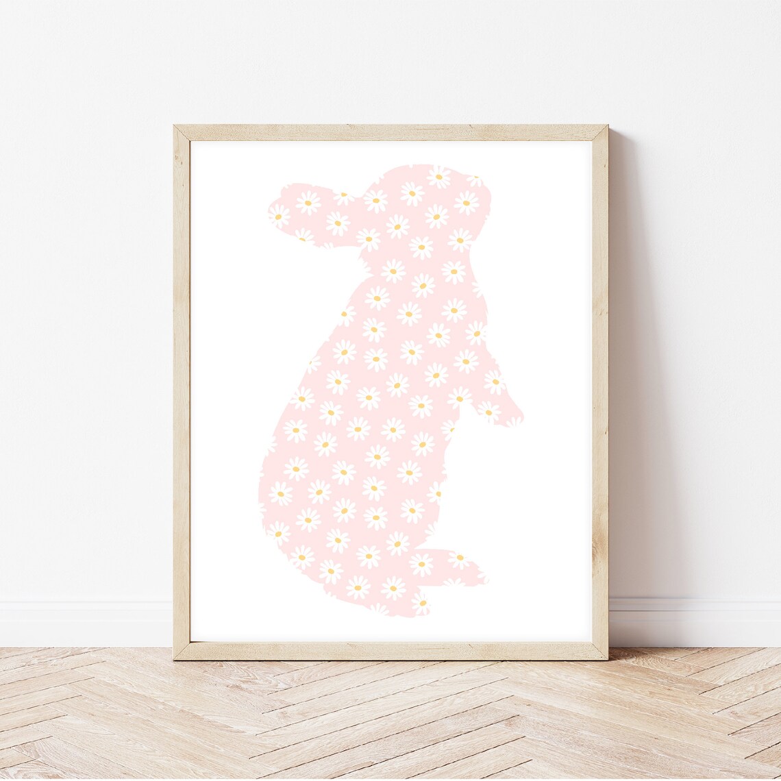 Cute Rabbit Easter Wall Art Print, Spring Decor