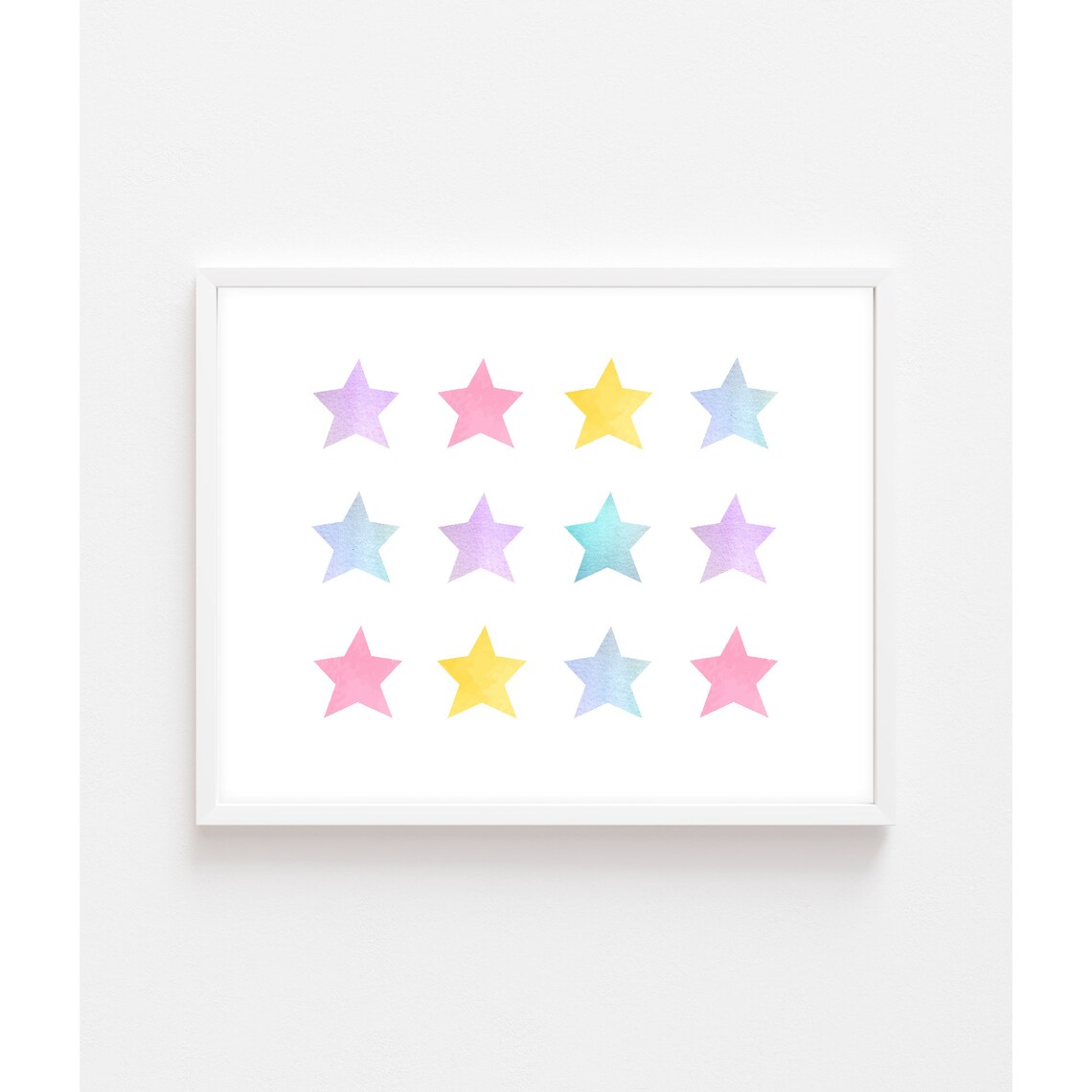 Pastel Stars Landscape Art Print, Girls Bedroom Decor - Image 2