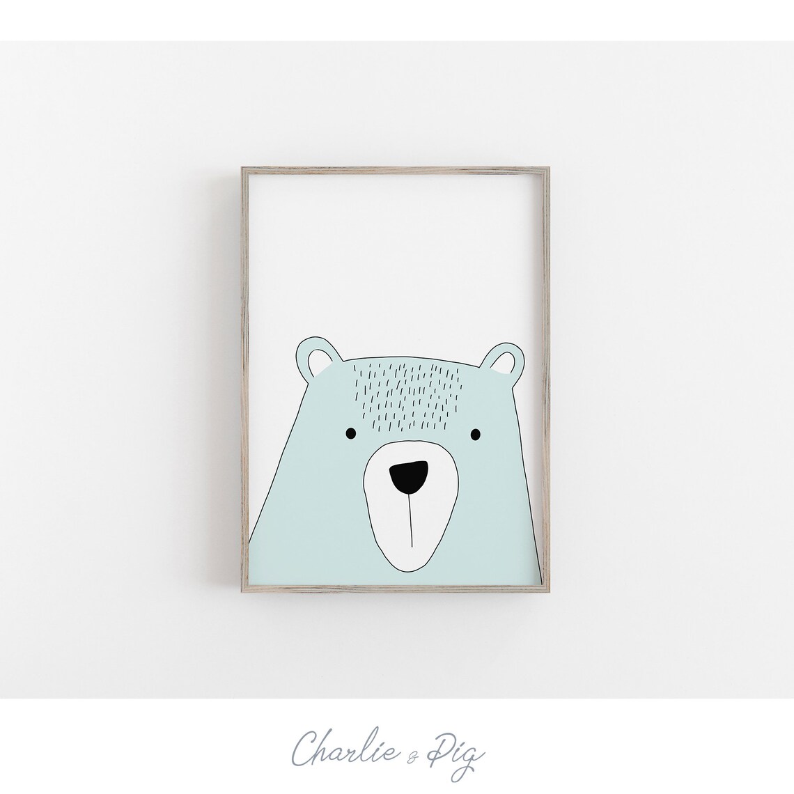 Cute Bear Nursery Art Print, Scandinavian Decor - Image 2