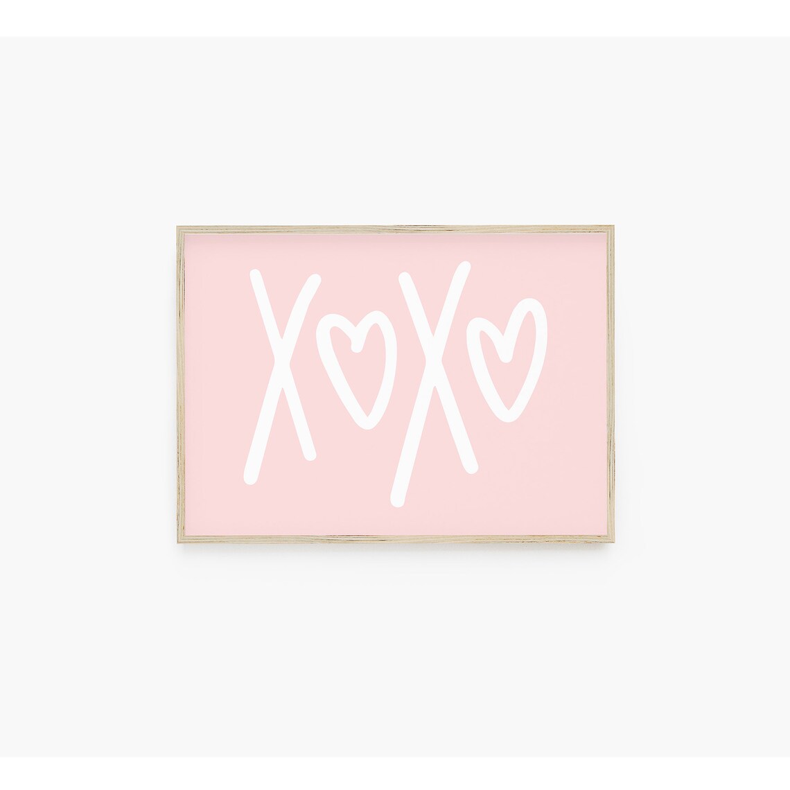 Girls Valentines Day X And O Pink Wall Art Print - Image 3