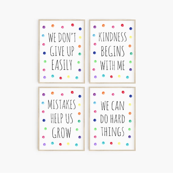 Growth Mindset Classroom Posters, Motivational Quote Art Print