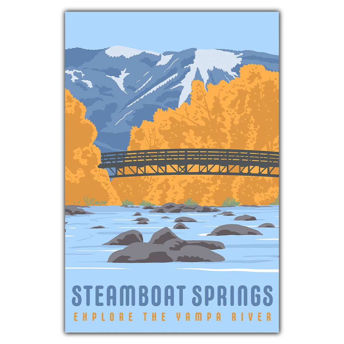 Steamboat Springs Yampa River Travel Poster
