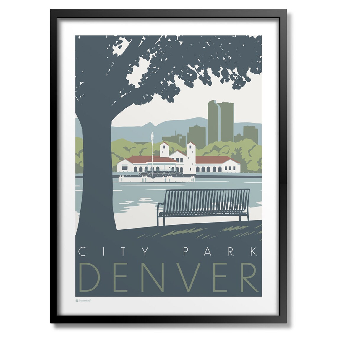 Denver City Park Travel Poster, City Landmark
