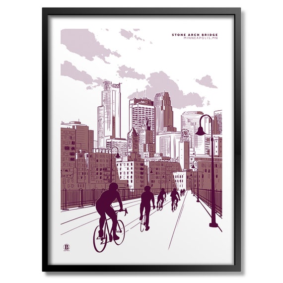 Minneapolis Stone Arch Bridge Travel Poster