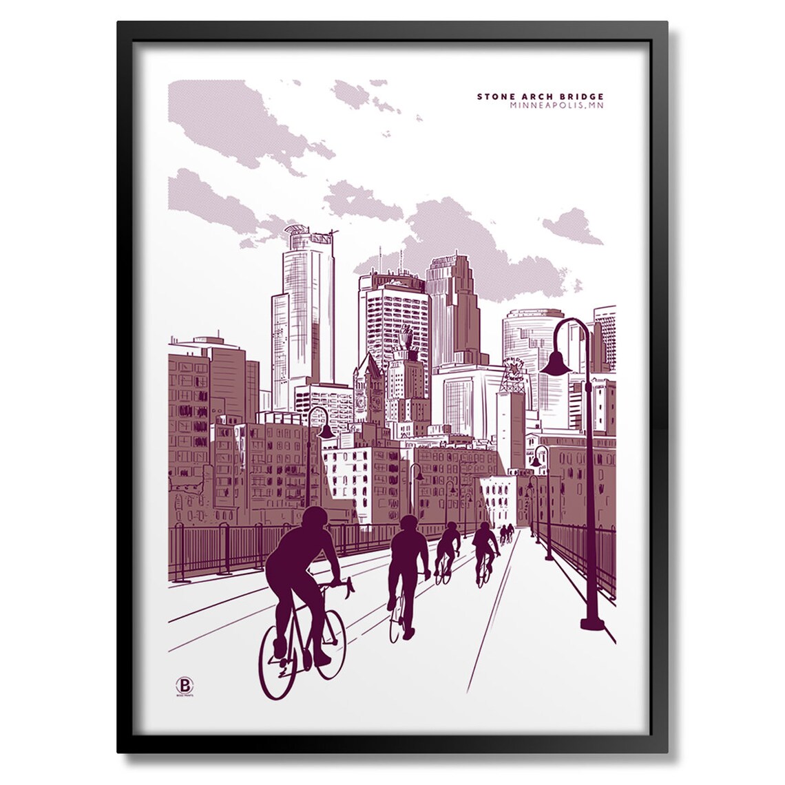 Minneapolis Stone Arch Bridge Travel Poster