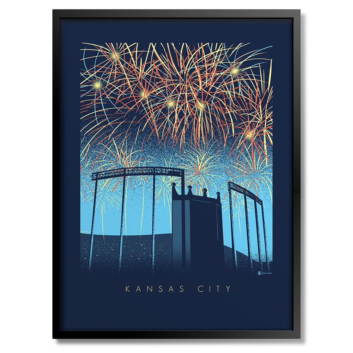 Kansas City Fireworks Travel Poster